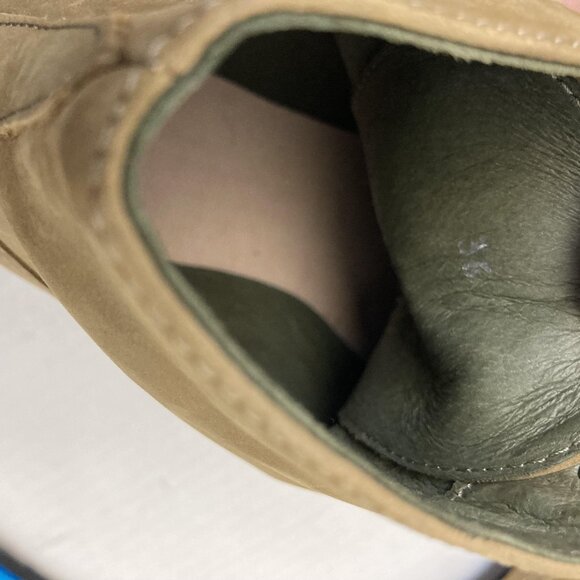 Gudrun Sjoden Suede Lace Up Embossed Boots Womens US 6 / EU 36 Tan Ankle Floral - Picture 13 of 15